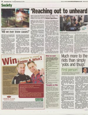 Nottingham Post article about Mediated riots. mediatedRiots_newspaper